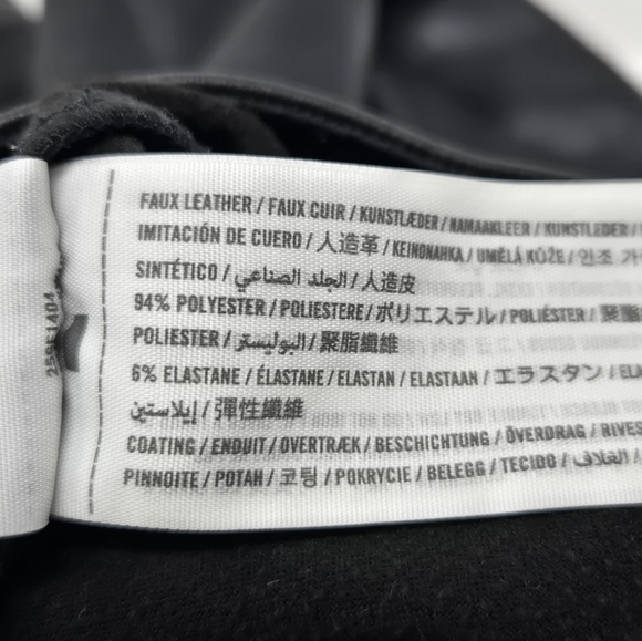 ABERCROMBIE KIDS FAUX LEATHER BLACK PANTS SPLIT CUFF LINED GIRLS YOUTH 9/10 A&F - Picture 9 of 13